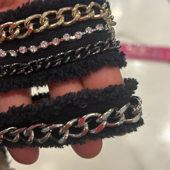 Cork Wedge Black Sandals with Cool Chains Ankle Straps-sz 8.5 - Picture 14 of 14